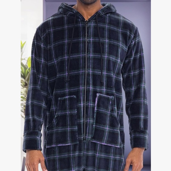 NWOT Alexander Del Rossa Unisex Hooded Onesie Pajamas w/Removable Booties, Small - Picture 4 of 14